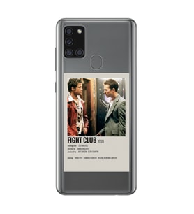 Samsung Galaxy A21S Uyumlu Fight Club Minimalist Poster Desenli Şeffaf Telefon Kılıfı