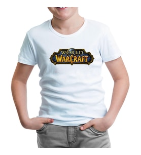 World of Warcraft - Logo Dünya Beyaz Çocuk Tshirt