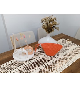 Jüt Hasır Özel Tasarım 20 Cm Clutch Çanta Pamuk Makrome El Emeği
