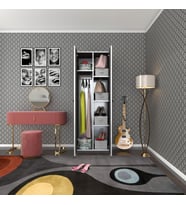 Kenzlife gardırop 2 kapılı kapaklı leylak gri 173*60*42 gardolap dolap ofis