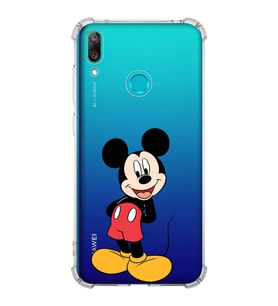 Huawei Y7 2019  Köşe Korumalı Antişok Kapak Mickey Mouse Tasarımlı Şeffaf  Kılıf