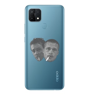 Oppo A15 / A15S Uyumlu Fight Club Desenli Şeffaf Telefon Kılıfı
