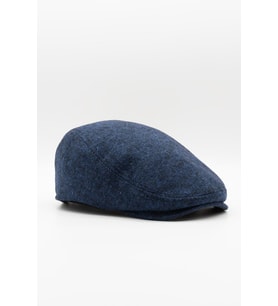 Erkek Kasket Balıksırtı Flat Cap Termal Yün Şapka-Lacivert
