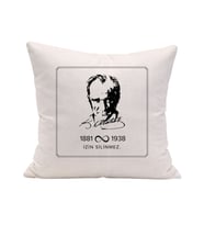 Mustafa Kemal Atatürk Temalı 1881-1938 Sonsuzluk Detaylı Kırlent Kılıfı