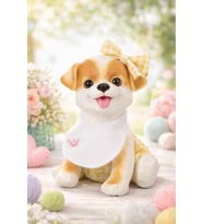 Benim İlk Köpeğim Sesli Sevimli Aksesuarlı Eğitici Oyuncak Köpek (Beyaz)