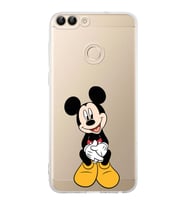 Huawei P Smart  Kamera korumalı Kapak Mickey Mouse Tasarımlı  Şeffaf Kılıf