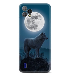 Reeder P13 Blue Plus 2022 Kılıf Resimli Desenli Silikon Platinium Series Moon Wolf 1820