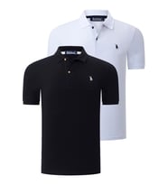 İKİLİ SET T8561 DEWBERRY ERKEK TSHIRT-BEYAZ-SİYAH
