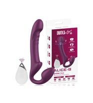 Alice Şarjlı Uzaktan Kumandalı Rotasyon Hareketli Çift Taraflı Strapless Strapon Vibratör