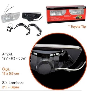 Carub Efsane Kasa Toyota Tip Sis Lambası 12V Beyaz 2 Adet(Emark Belgeli)