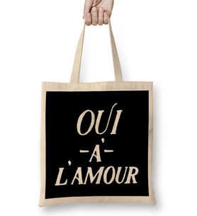 Yes To Love French Slogan Oui A Lamour Bez Çanta Uzun Saplı