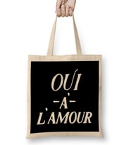 Yes To Love French Slogan Oui A Lamour Bez Çanta Uzun Saplı