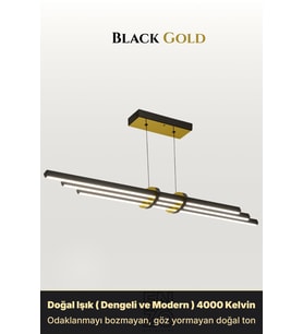 Cosmo Gold Lineer LED Sarkıt Avize – Kumandalı Dim Edilebilir – Aşağı Işık