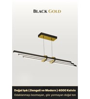 Cosmo Gold Lineer LED Sarkıt Avize – Kumandalı Dim Edilebilir – Aşağı Işık