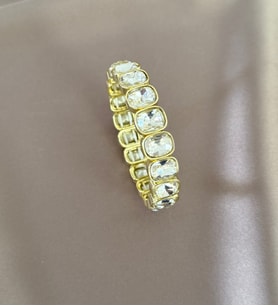VIP Kare Taşlı Esnek Bileklik (Altın)