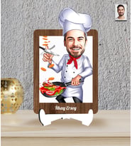 Kişiye Özel Masterchef Temalı Karikatür Ahşap Biblo