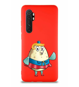 Xiaomi Mi Note 10 Lite Soft Premier Kapak Bayan Puff Tasarımlı Silikon Kılıf - Kırmızı (Şeffaf)