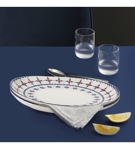 GÜRAL PORSELEN Elıps 2 Parça 25 Cm Bone Kayık Tabak - 16141
