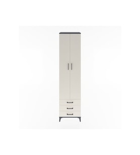 Hyperion Dolap 5 Raflı 3 Çekmeceli 2 Kapaklı 60x44x243 Antrasit-Aytaşı