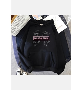 Black Pink İmza Kapşonlu Sweatshirt