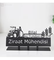 Ziraat Mühendisi Masaüstü İsimlik - Metal Masa İsimliği - Kişiye Özel İsimlik