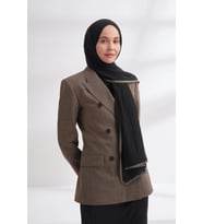 ARMANDA Muslin biyeli şal siyah