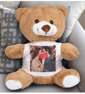 Kişiye Özel Fotoğraflı Peluş Ayıcık 21 Cm