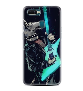 Oppo A5S A15 A16 A54 A55 A73 A74 Kılıf Desemli Silikon Dog Guitar 1789