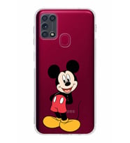 Samsung Galaxy M31  Kamera Korumalı Kapak Mickey Mouse Tasarımlı  Şeffaf  Kılıf