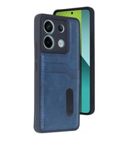 Note 13 Pro 4g Kılıf Sara Kartvizitli Deri Kılıf - Lacivert