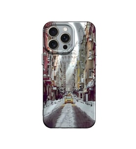 Apple iPhone 14 Pro Kılıf Crew Desenli Kapak - Galata Kulesi