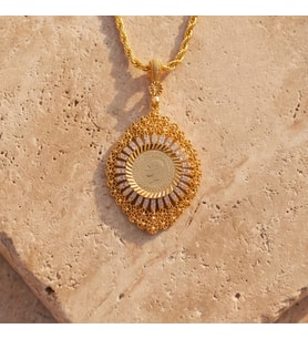 Altın Kaplama Çeyrek Altınlı Kolye  45 CM BND-182