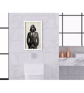 BK Home Banyo Tuvalet Dekoratif Ahşap Beyaz Çerçeveli Tablo-15