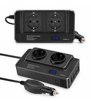 200W Araç Güç İnvertörü – 12V’den 220V’a Dönüştürücü, Çift Priz, 4 USB, Dijital Ekran ve Hızlı Şarj