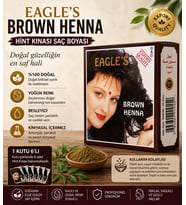 Brown Henna Hint Kınası Saç Boyası Kahverengi 6’lı Kutu Doğal Görünümlü Saç Boyası