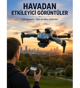 Katlanabilir Çift Kameralı Drone Uzaktan Kumandalı Hava Aracı