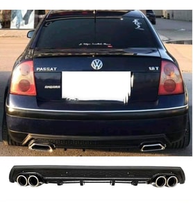 Vw Passat B5 Siyah Difüzör Çiftli Yuvarlak Egzoz Görünümlü D Tip Difizör
