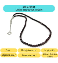 Sertifikalı Granat Lal 6mm 99luk Doğal Taş Tesbih
