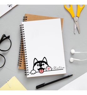 Sevimli Köpek Baskılı Defter Kişiye Özel