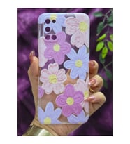 OPPO A52/A72/A92 Uyumlu Pastel Renkli Çiçekler Desenli Şeffaf Telefon Kılıfı