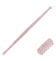 Nusnus Gümüş Kadın Bileklik (ZRK 2160) Taşlı Su Yolu Model 24.3 gr Rose Gold