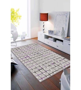 Mor Spor Kaymaz Tabanlı Makinede Yıkanabilir Halı FV004 - 100 x 160 cm