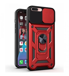 Kızaklı Tank Kılıf Apple iPhone 7 Plus Kırmızı