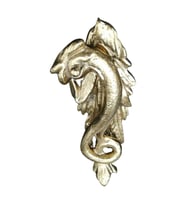 Kapı Tokmağı Balıklı Pirinç Döküm Dekoratif Kapı Taktağı (Sarı)