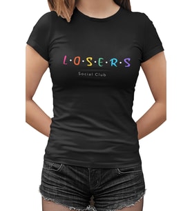 Losers Club Siyah Kadın Tshirt