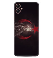 Samsung Galaxy A05 Kılıf Resimli Desenli Baskılı Silikon Kurt ve Ay Yıldız 1403