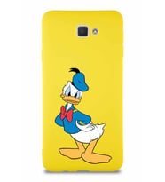 Samsung Galaxy J7 Prime 2 Soft Premier Kapak Donald Duck-D Tasarımlı Silikon Kılıf - Sarı (Şeffaf)