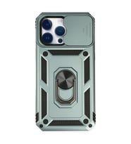 Apple İphone 14 Pro Max Kılıf Pars Lens Yüzüklü Silikon - Yeşil