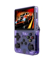 ScHitec 3.5 Inç OTG Çıkışlı Taşınabilir Retro Oyun Konsolu 15000+ Oyunlu El Atari Şeffaf Mor R36S
