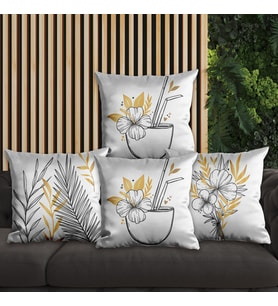 eJOYA Çiçek Tasarımlı 4'lü Yastık İçi Ve Kırlent Kılıfı 45cm 113770